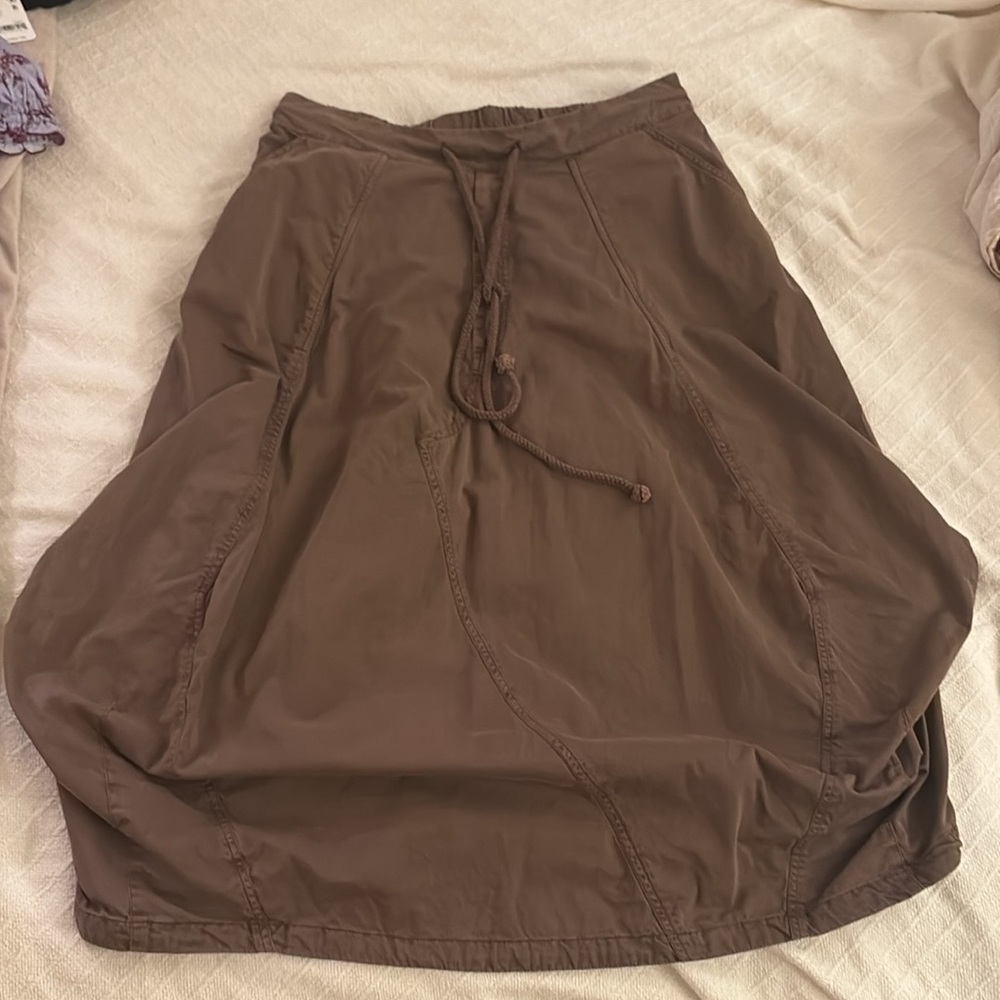 Free People Willow Poplin Maxi Skirt Brown XL - Picture 5 of 8